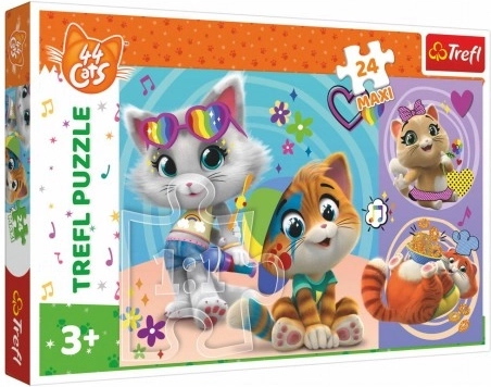 Maxi puzzel 24 stukjes Gelukkige katten 44 CATS 60 × 40 cm