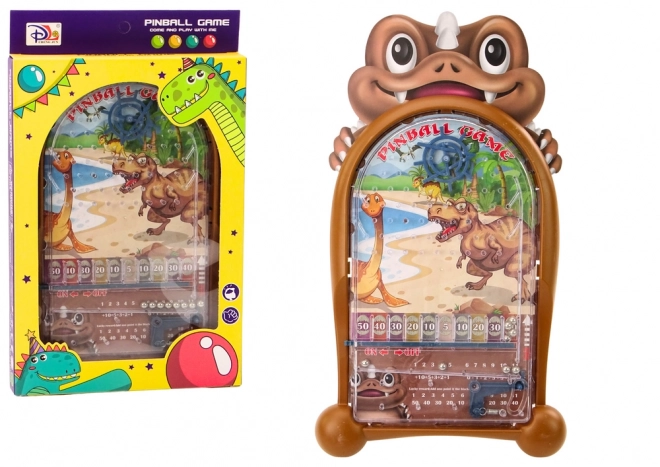Flipperkast spel met dinosaurus thema standaard bruin