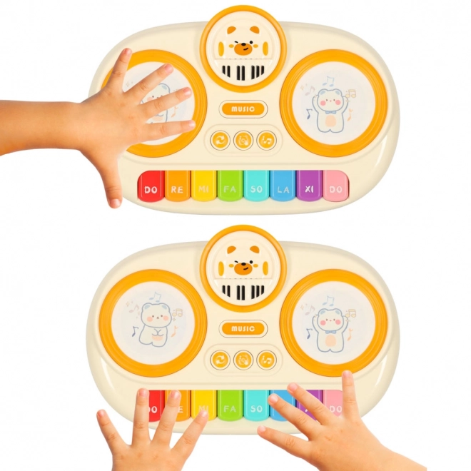Piano éducatif interactif pour enfants couleur beige