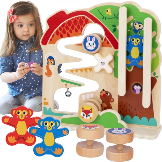 Wooden Manipulative Board Montessori Labyrinth Tooky Toy