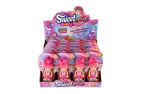 Pop fee met vleugels plastic 15cm 4 kleuren op kaart