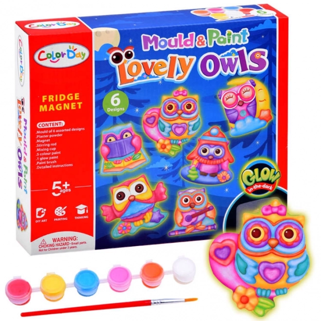 Creatieve set met uilenmagneten voor kinderen