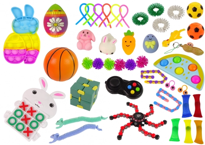 Pasen Fidget Speelgoed Pop It Squishy Anti-stress Set 42 elementen