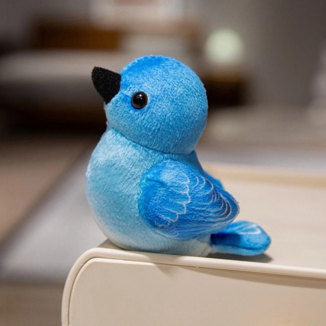 Kleine Pluchen Vogel Blauw Mees