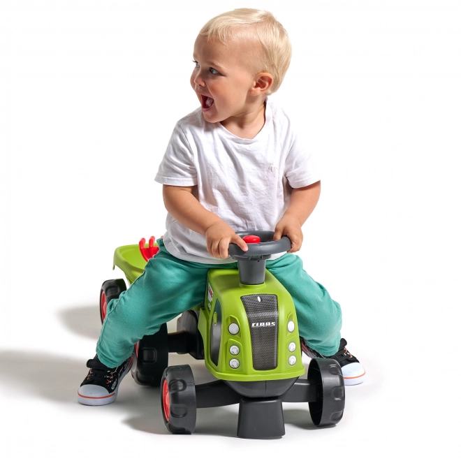 Tracteur enfant Falk Claas 470 Arion vert avec remorque et ensemble pour le sable