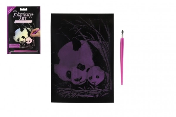 Krasplaat Zilveren Panda's 12,5x18cm op Kaart