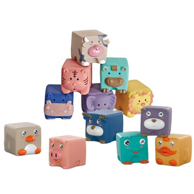WOOPIE sensorische Kinderwürfel und Tierpuzzle 12 Stück