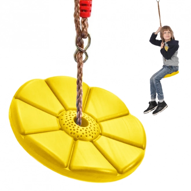 Children's garden swing flower disc round – Yellow