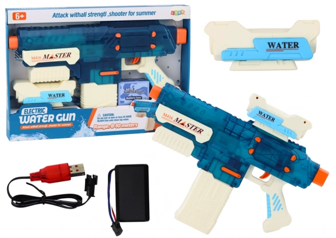 Waterpistool M416 op accu, 500 ml, bereik 8-10 m