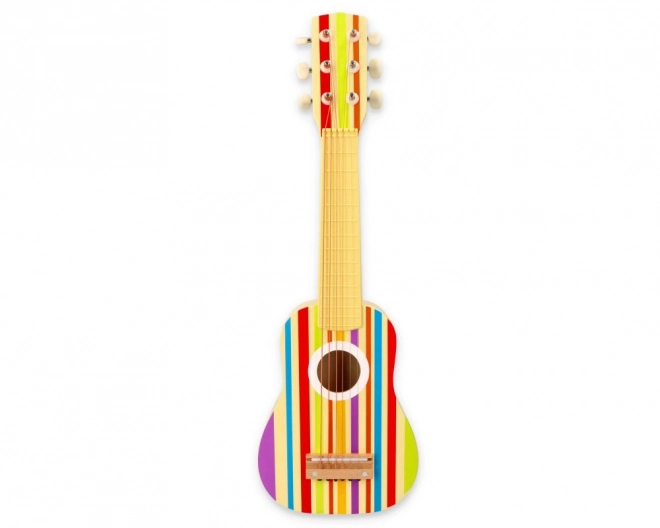 Regenboogkleurige houten zes-snarige gitaar