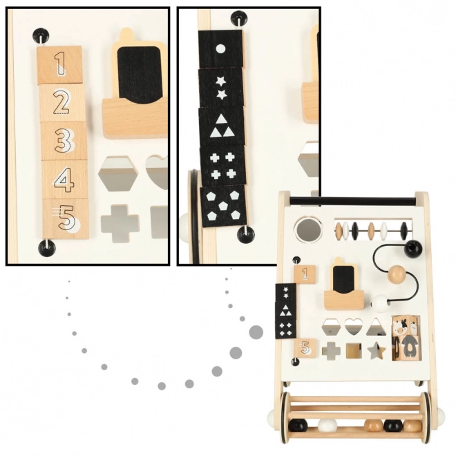Houten educatieve loopwagen