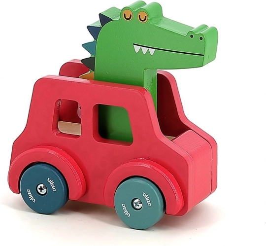 Vilac Wooden Toy Car with Horn Crocodile