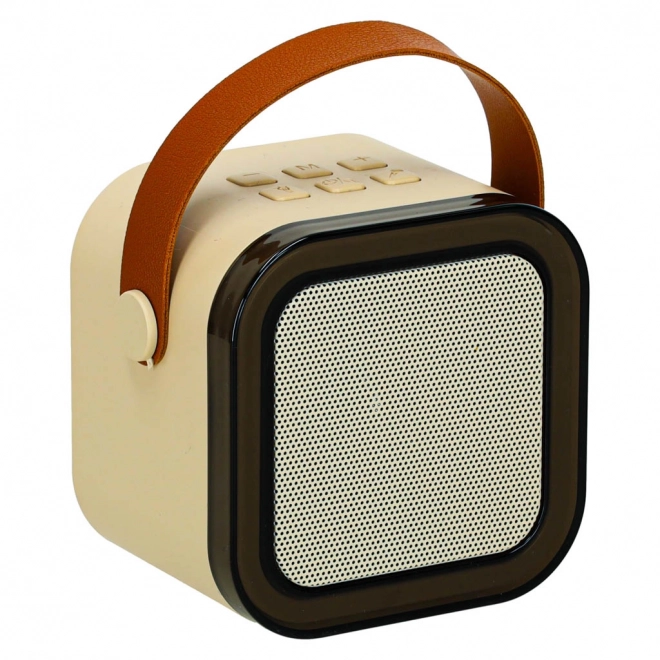 Karaoke set 2 microfoons + draagbare luidspreker BLUETOOTH USB LED beige kleur