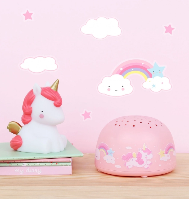 A Little Lovely Company Lampe mit Projektor – Einhörner