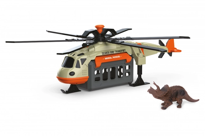 Helikopter met dinosaurus en effecten 39 cm