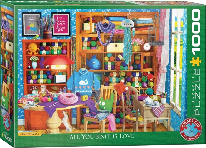 Puzzel Alles wat je breit, is liefde - 1000 stukjes