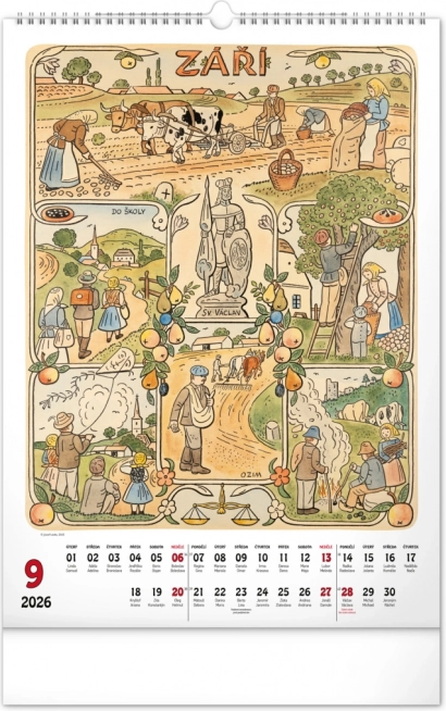 Wall Calendar Josef Lada 2026