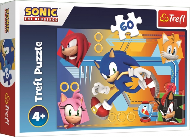 Puzzle Sonic 60 pieces Sonic in action