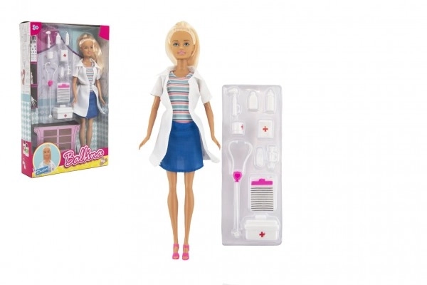 Pop dokter plastic 30cm met accessoires in doos 20x33x5cm