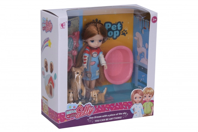 Puppe mit Hunden