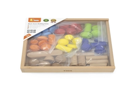 Houten geometrische bouwstenen 52 stuks Viga
