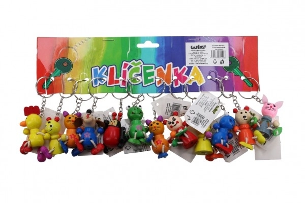 Houten sleutelhanger met diertje