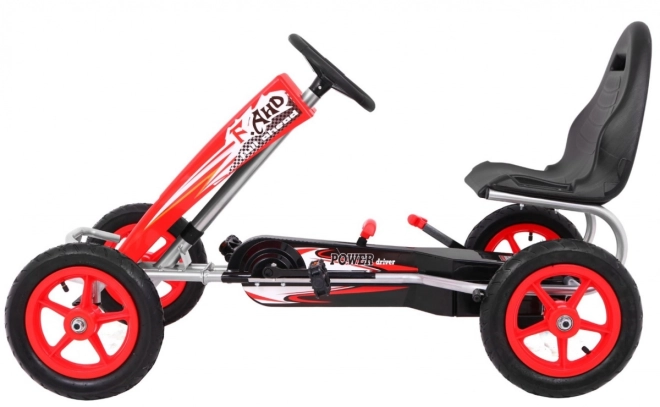 Gokart Full Ahead AIR met pedalen voor kinderen 3+ Rood + Verstelbare stoel + Opblaasbare wielen + Handrem