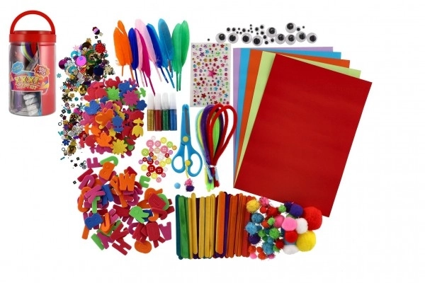 Kreativset für Kinder in Kunststoffdose 12 × 21 × 12 cm
