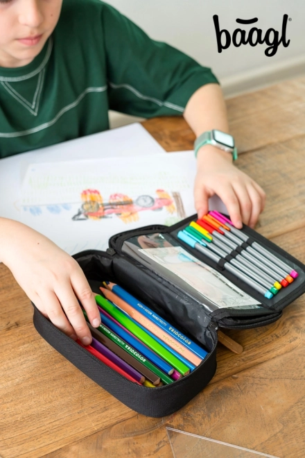 school pencil case BAAGL Darkness made from recycled material
