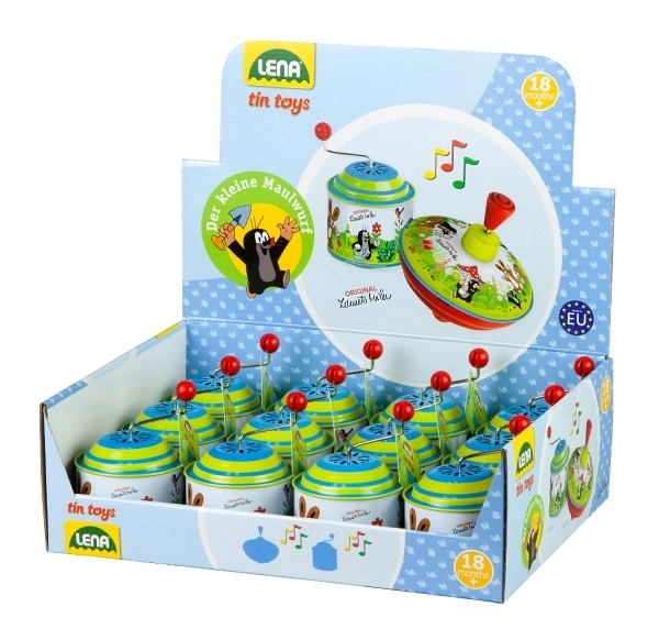 Spielende Box mit dem Maulwurf