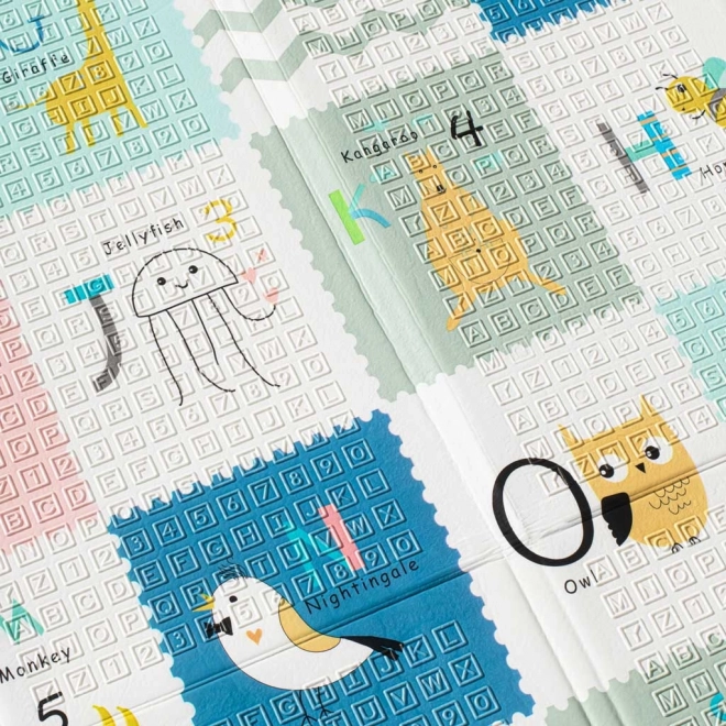 Educatieve dubbelzijdige opvouwbare schuimlaag 179x198 olifanten/plaatjes