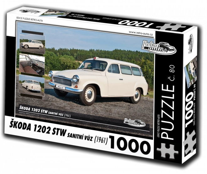 Puzzel retro-auto’s Škoda 1202 STW ambulance 1000 stukjes