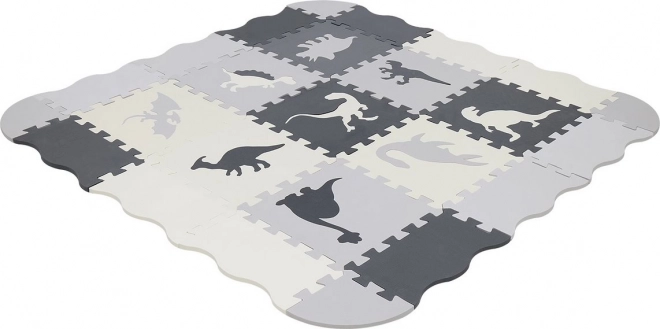 schuimpuzzel speelmat dinosaurussen grijs 28 × 28 cm