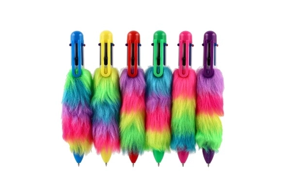 Teddies colorful plush pen with tassels