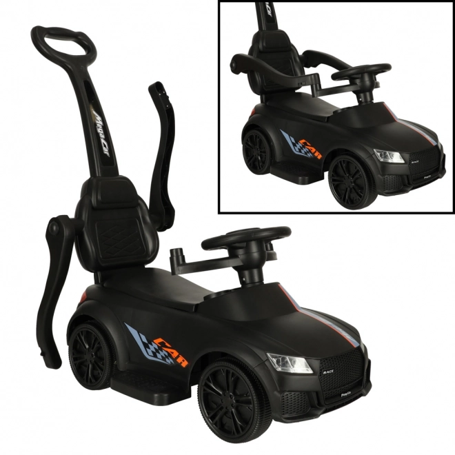 zwart kinderauto met muziek en lichtjes