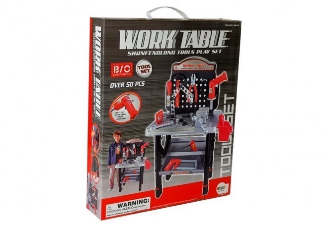 Children's Workbench with Battery Drill 75 cm