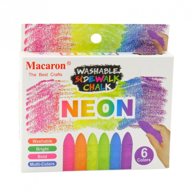 Neon krijt voor op het bord en de stoep - set van 6 stuks