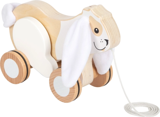 Houten trekspeeltje Konijn met knisperende oortjes van Small Foot