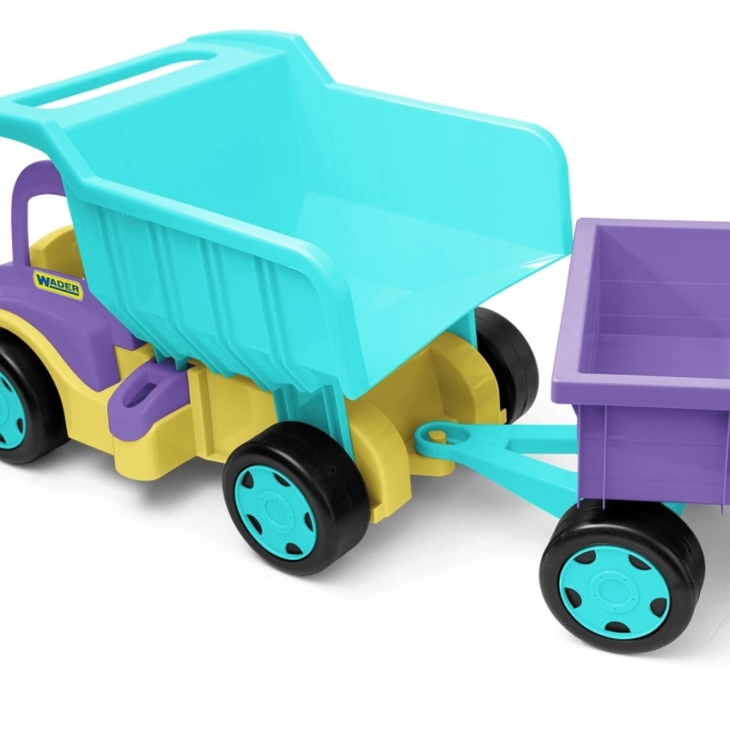 Grote paarse-turquoise kiepwagen Gigant Truck