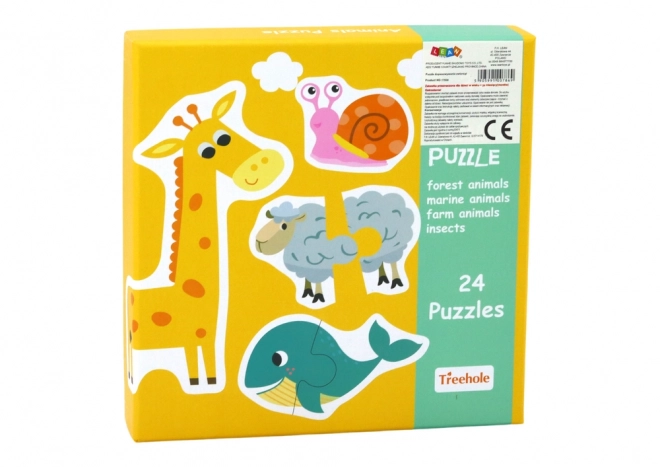 Educatieve puzzel met dieren