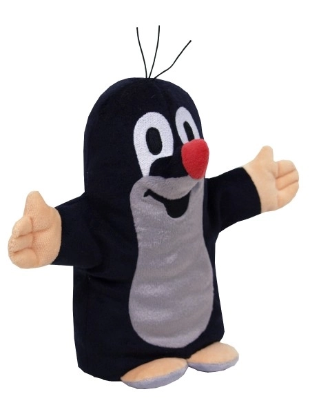 Pluche Krtek handpop 20cm op kaart 0+