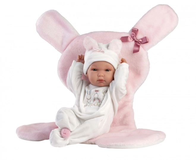 Realistische pop New Born meisje met volledig vinyllichaam 35 cm