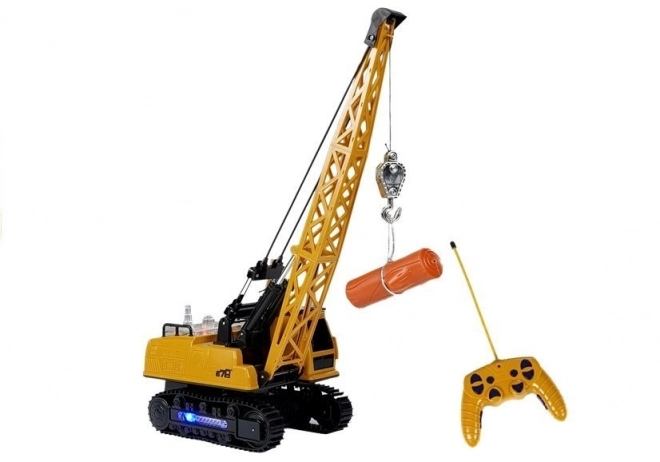 Constructievoertuig afstandsbediening RC Kraan beweegbare arm lichten geel