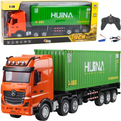 RC Container Truck 1:18 Green HUINA