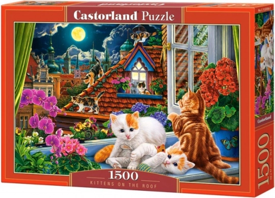 1500 Piece Puzzle Cats on the Roof