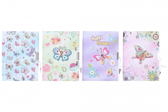 herinneringsboek Vlinder met slot 13x18 cm