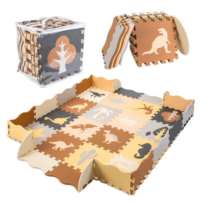 Schuimpuzzel met dinosaurussen en hek - 36 stuks