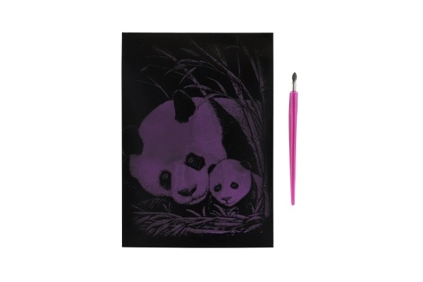Krasplaat Zilveren Panda's 12,5x18cm op Kaart