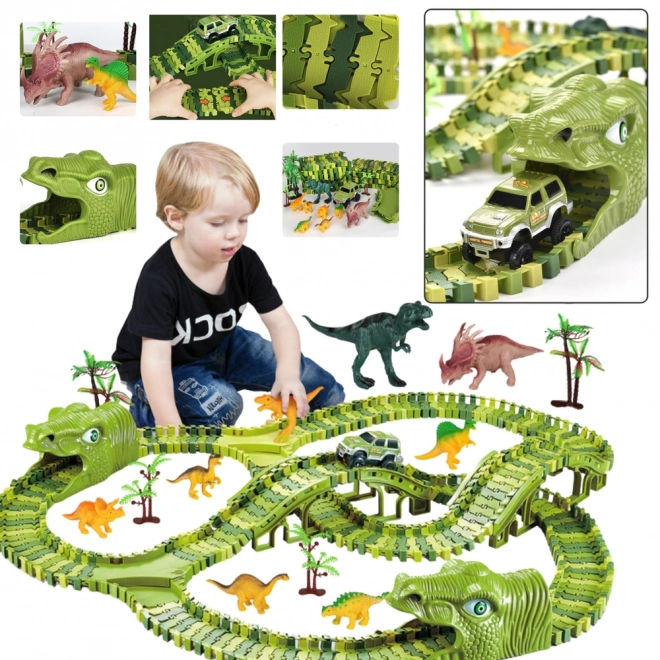 Dinosaur Racing Track Set with 240 Pieces
