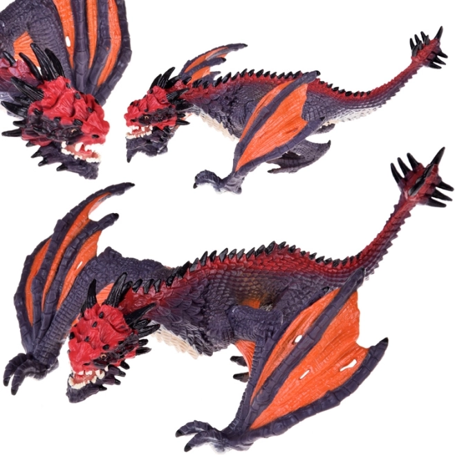 Drachenfigur für Kinder 21 cm – grau‑orange
